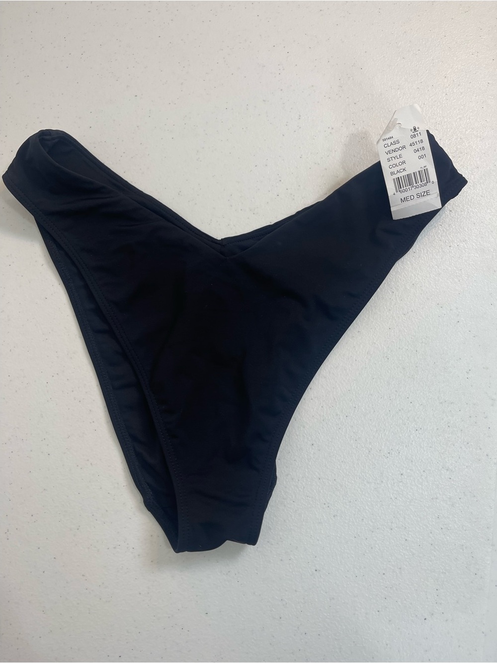 La Hearts Black High-Cut Swim Bottom
